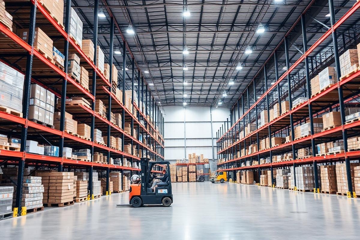 Modern logistics warehouse operated by our team